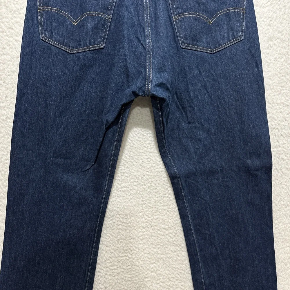 Levis 501 Mens Button Fly‎ Straight Leg Blue Dark Wash Denim Jeans Size 40